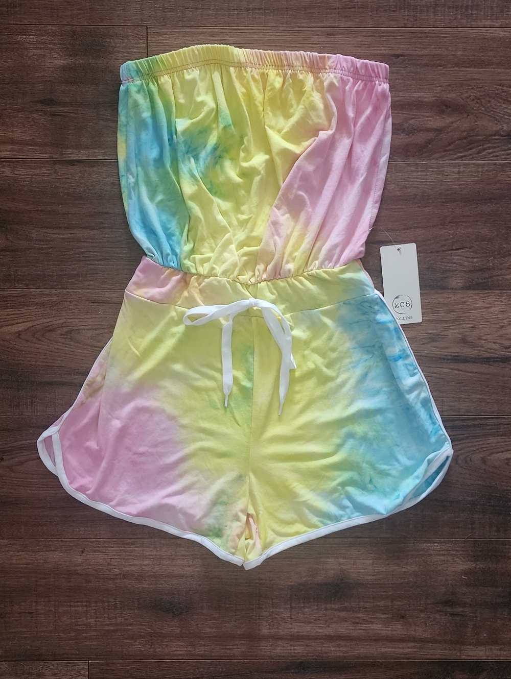 NWT 205 Collins Junior's Casual Sleeveless Tie-Dye Romper Medium M